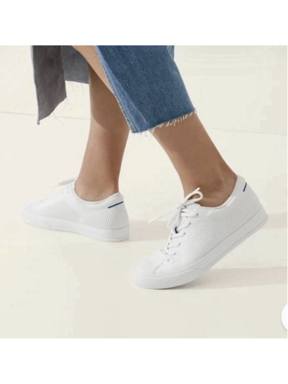 Rothy's The Lace Up Sneaker in White Women's Size 6 Preppy Luxury Sporty $169